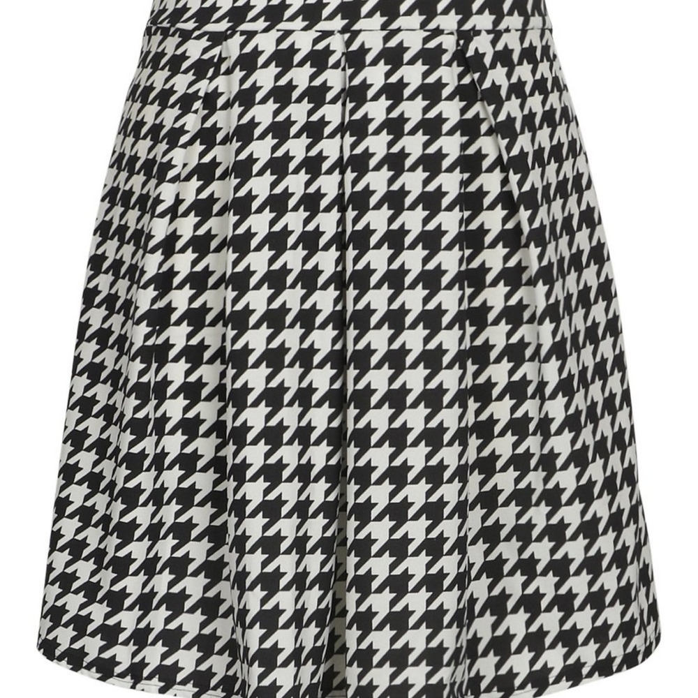 Boohoo plus dogtooth checkered skater skirt
